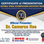 Dr. Cameron Roe Presents at Spinal Decompression Conference